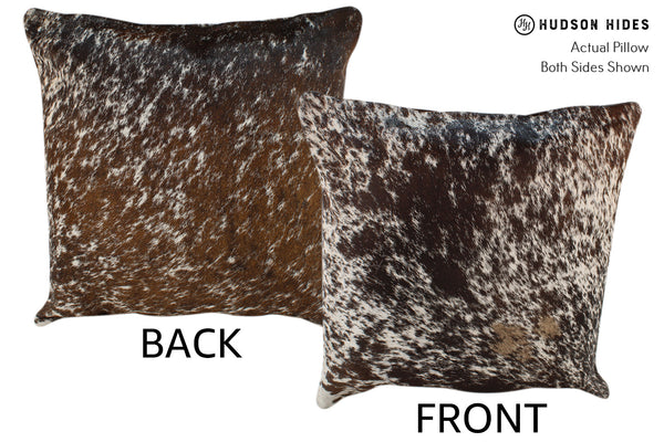 Salt and Pepper Brown Cowhide Pillow #18223
