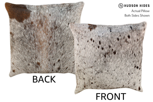 Salt and Pepper Brown Cowhide Pillow #18237