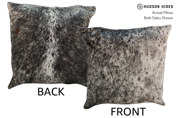 Salt and Pepper Black Cowhide Pillow #18239