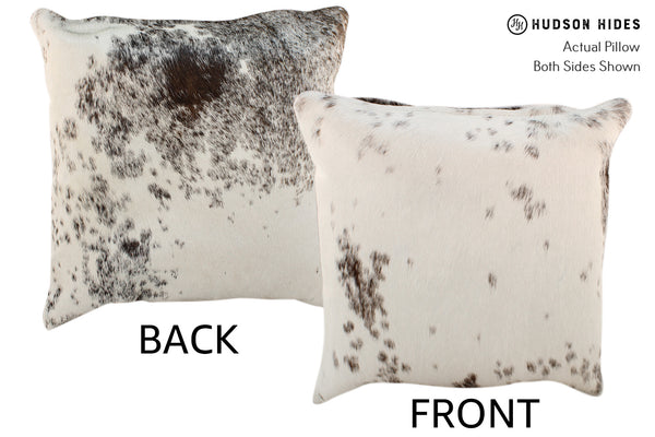Salt and Pepper Brown Cowhide Pillow #18248
