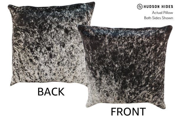 Salt and Pepper Black Cowhide Pillow #18255