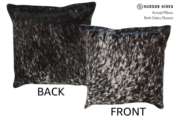 Salt and Pepper Black Cowhide Pillow #18265