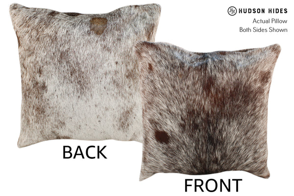 Salt and Pepper Brown Cowhide Pillow #18272