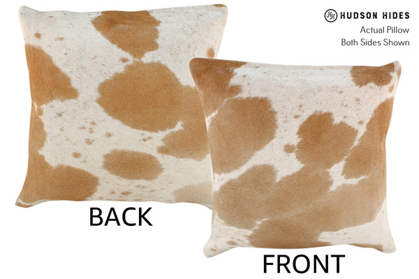 Beige and White Cowhide Pillow #18277