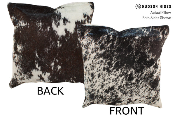 Salt and Pepper Black Cowhide Pillow #18288