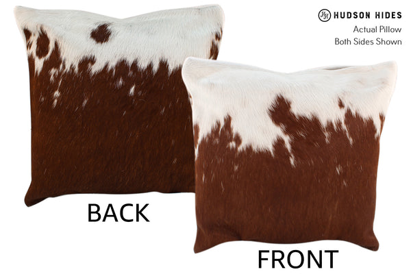 Brown and White Cowhide Pillow #18297