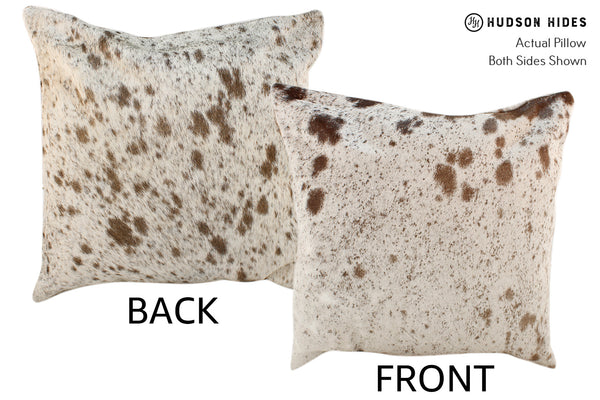 Salt and Pepper Brown Cowhide Pillow #18309