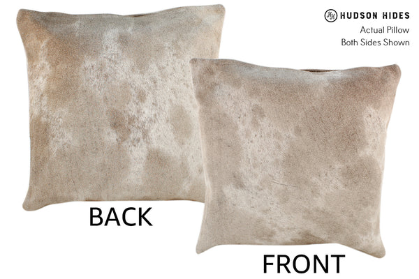 Beige and White Cowhide Pillow #18311