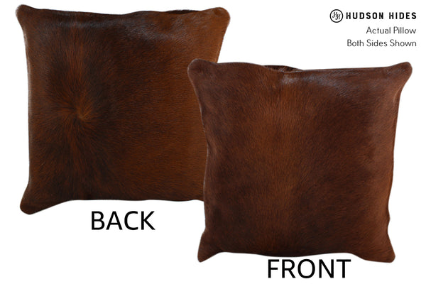 Solid Brown Cowhide Pillow #18316