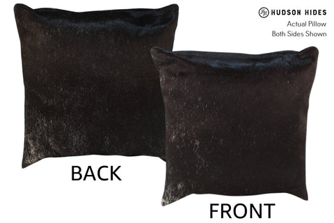 Solid Black Cowhide Pillow #18361