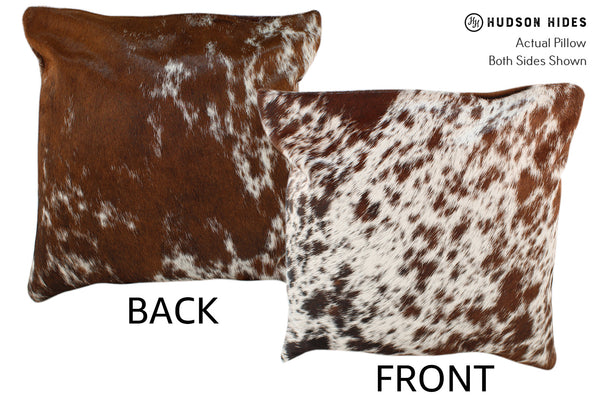 Salt and Pepper Brown Cowhide Pillow #18382