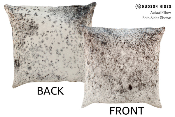 Salt and Pepper Black Cowhide Pillow #18388