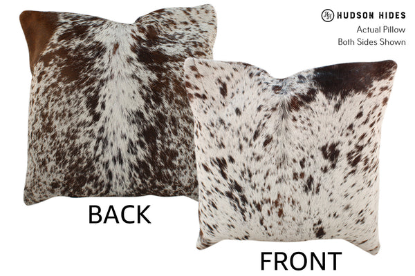 Salt and Pepper Brown Cowhide Pillow #18407