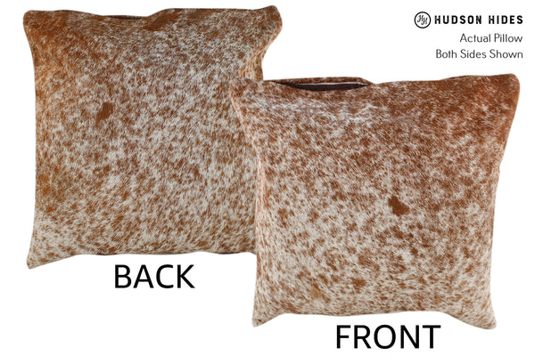 Salt and Pepper Brown Cowhide Pillow #18408