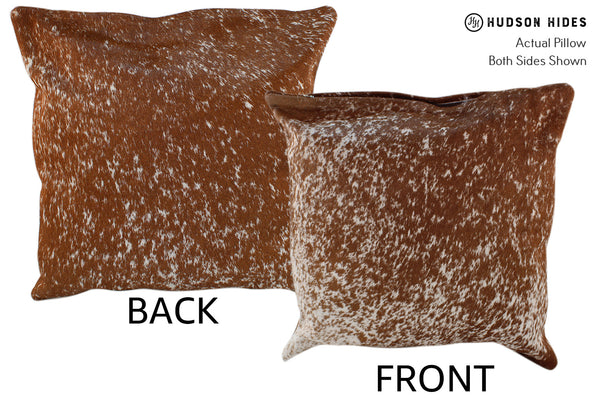 Salt and Pepper Brown Cowhide Pillow #18409