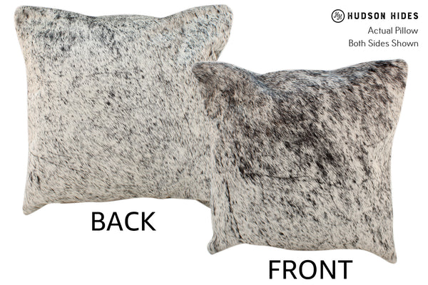 Salt and Pepper Black Cowhide Pillow #18431