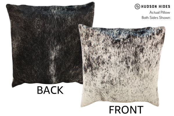 Salt and Pepper Black Cowhide Pillow #18433