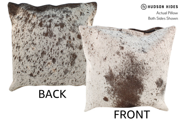 Salt and Pepper Brown Cowhide Pillow #18440