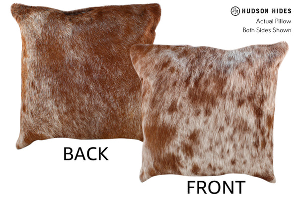 Brown and White Cowhide Pillow #18475