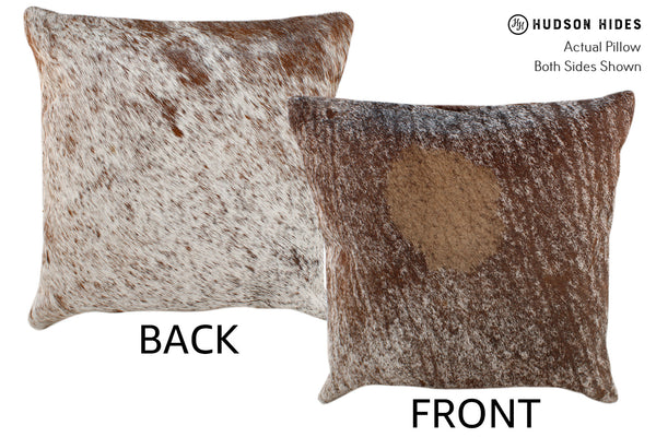 Salt and Pepper Brown Cowhide Pillow #18476