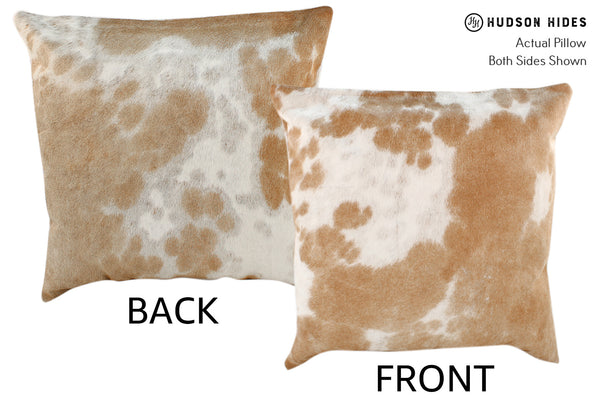 Beige and White Cowhide Pillow #18490