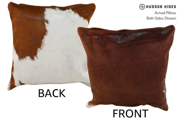 Brown and White Cowhide Pillow #18492