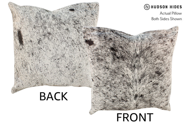 Salt and Pepper Black Cowhide Pillow #18494