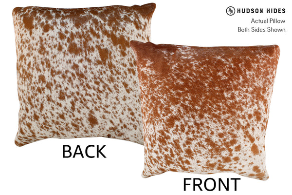 Salt and Pepper Brown Cowhide Pillow #18497