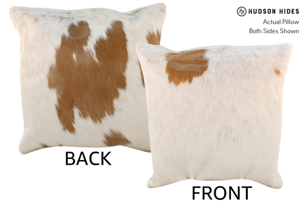 Beige and White Cowhide Pillow #18506