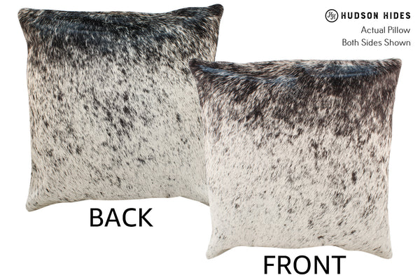 Salt and Pepper Black Cowhide Pillow #18516