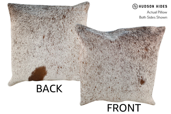Salt and Pepper Brown Cowhide Pillow #18527