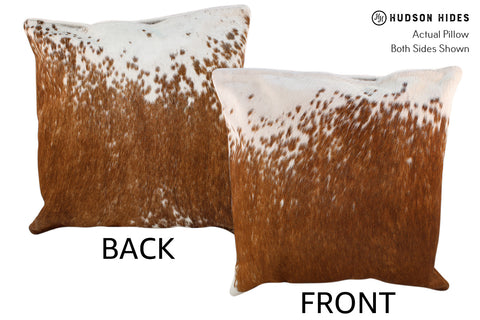 Brown and White Cowhide Pillow #18529