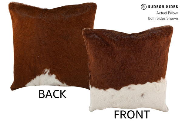 Brown and White Cowhide Pillow #18536