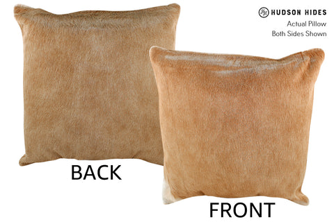Solid Brown Cowhide Pillow #18579