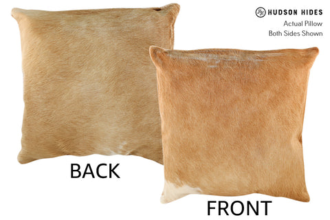 Solid Brown Cowhide Pillow #18588