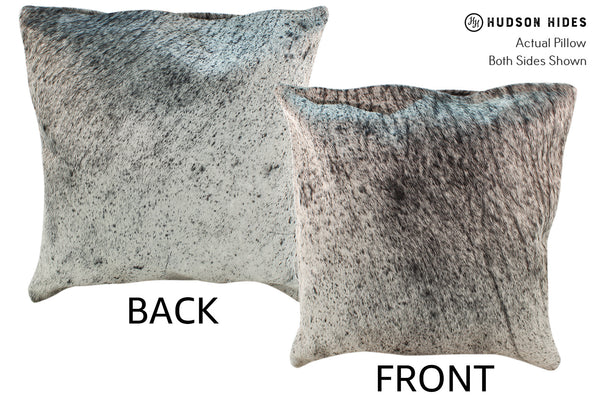 Salt and Pepper Black Cowhide Pillow #18589