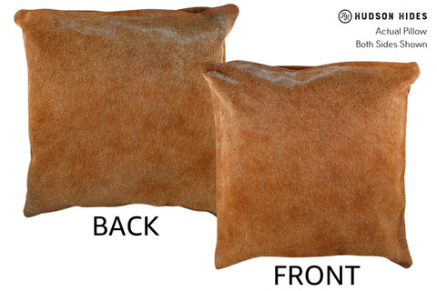 Solid Brown Cowhide Pillow #18610