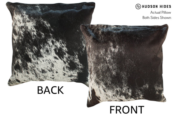 Salt and Pepper Black Cowhide Pillow #18612