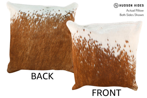 Brown and White Cowhide Pillow #18623