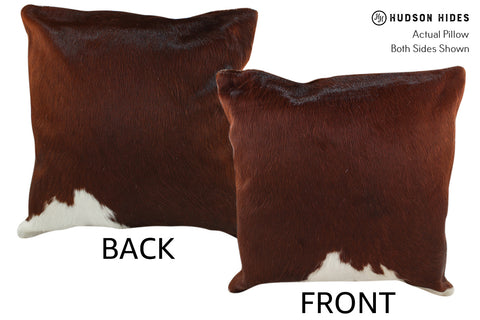 Brown and White Cowhide Pillow #18635