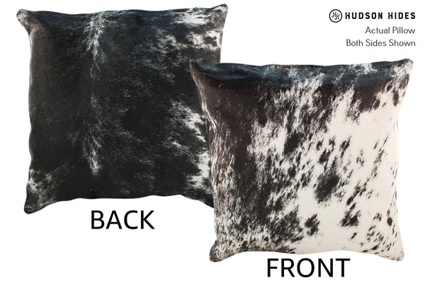 Salt and Pepper Black Cowhide Pillow #18642