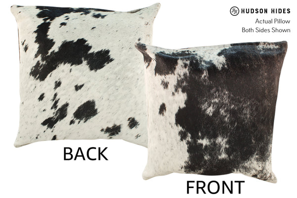 Salt and Pepper Black Cowhide Pillow #18659