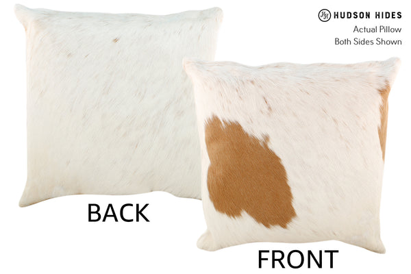 Beige and White Cowhide Pillow #18675