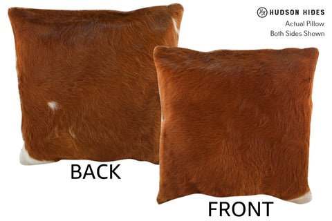 Solid Brown Cowhide Pillow #18685