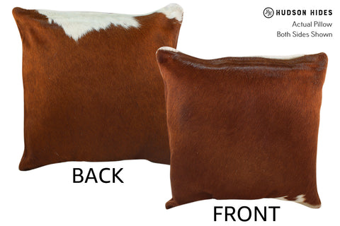 Brown and White Cowhide Pillow #18700