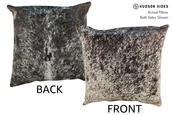 Salt and Pepper Black Cowhide Pillow #18718