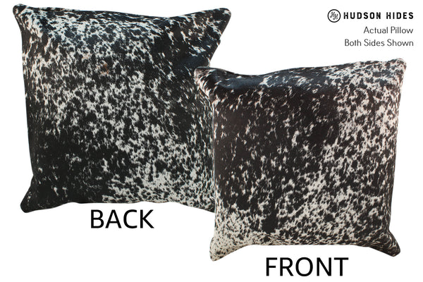 Salt and Pepper Black Cowhide Pillow #18726