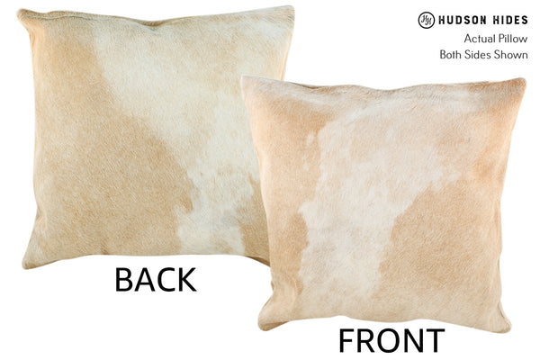 Beige and White Cowhide Pillow #18730