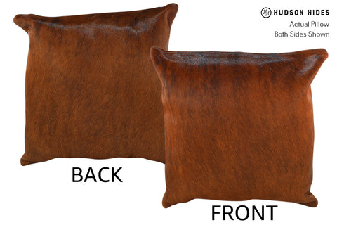 Solid Brown Cowhide Pillow #18734