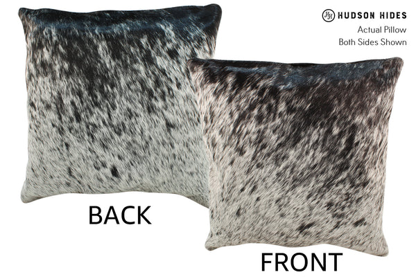 Salt and Pepper Black Cowhide Pillow #18737